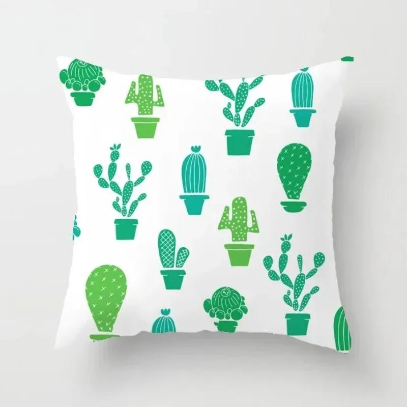 40/45/50cm Cactus Print Throw Pillow Cover Succulent Desert Plant Cushion Cover for Home Sofa Chair Pillow Cover