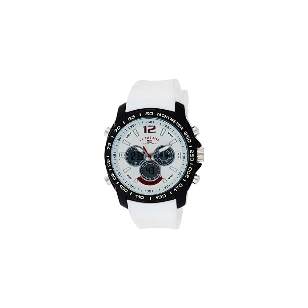 U.S. Polo Assn. Sport Men s Quartz Casual Watch 42mm Metal Rubber White Model US9556