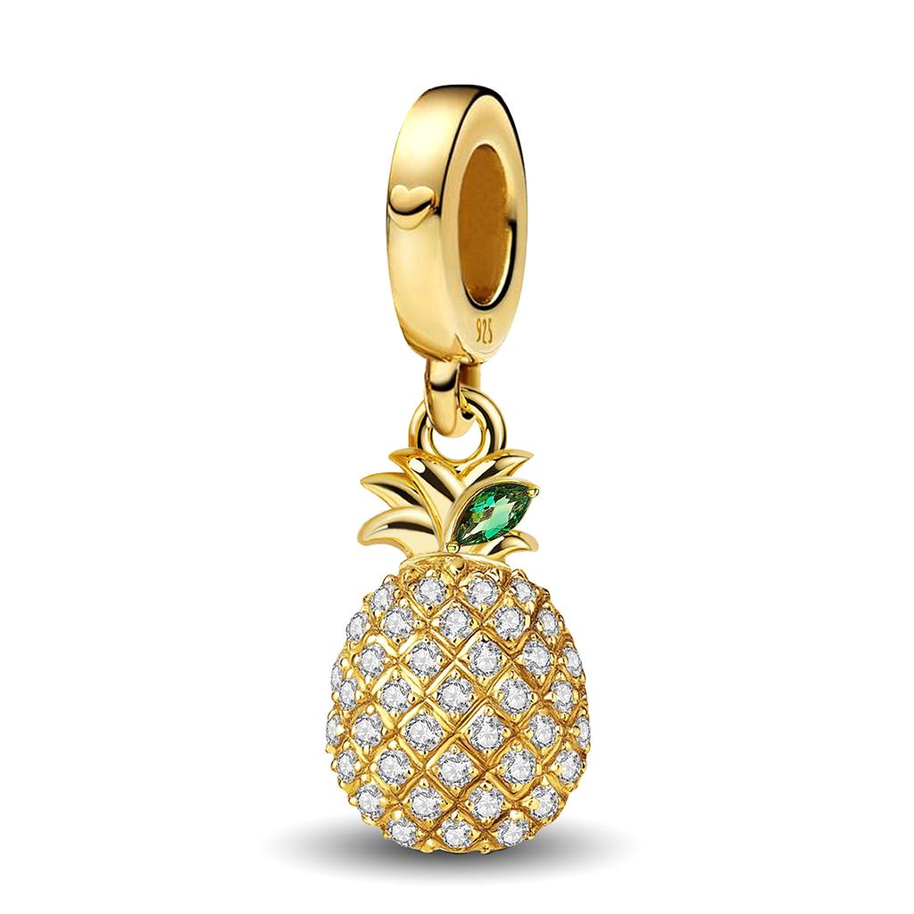 925 Silver Plated Cute Love Heart Firefly Golden Series Charms Bead For DIY Bracelet Necklace Making High Quality Jewelry Gift