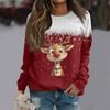 Women's Casual Fashion Print Long Sleeve O-Neck Pullover Top Blouse