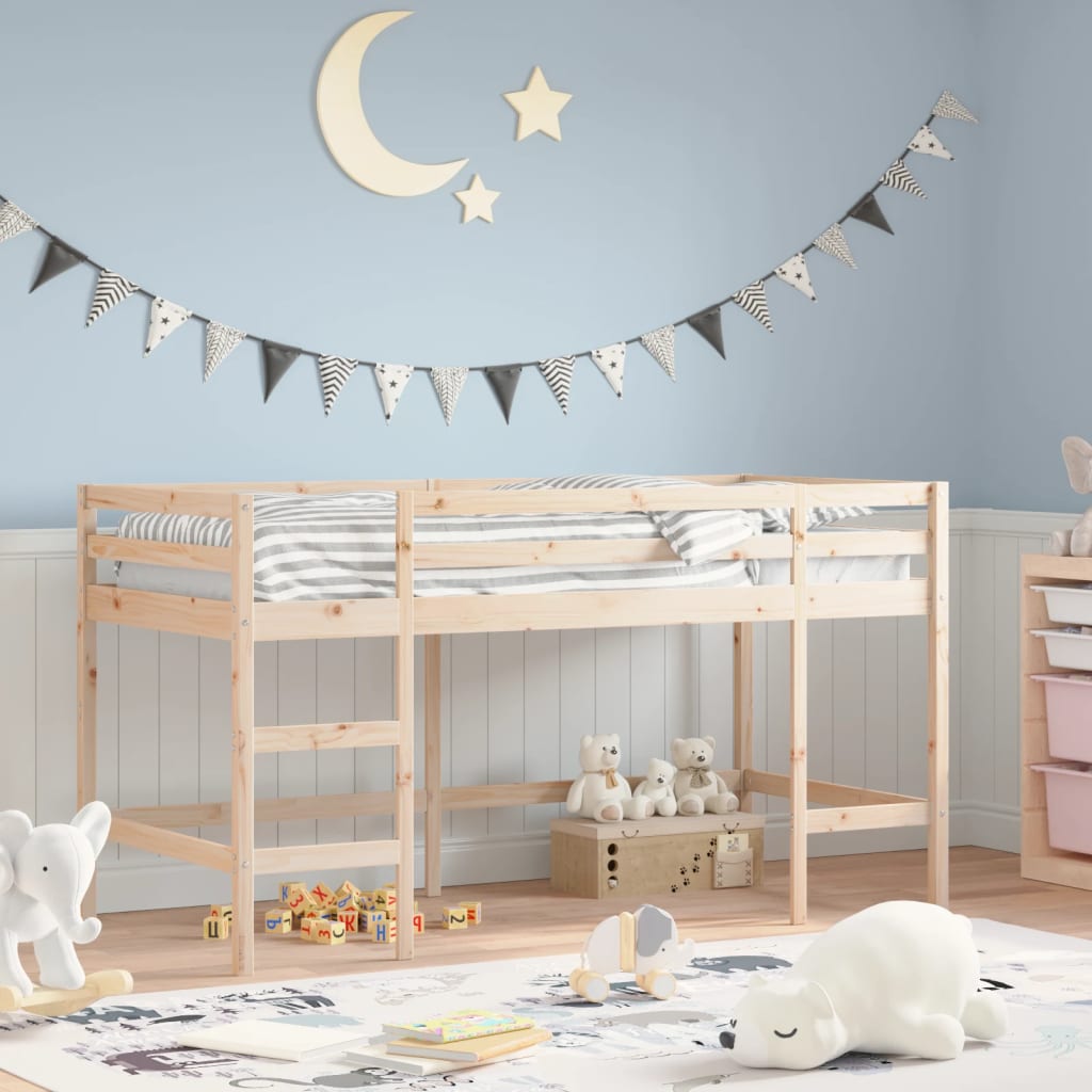 Vidaxl Estructura de Cama para Niños con Escalera, 80x200 cm, Madera de Pino Macizo