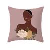 Nordic Abstract Women's Peach Leather Velvet Printed Pillowcase Home Fashion Bedside Sofa Office Cushion Cover