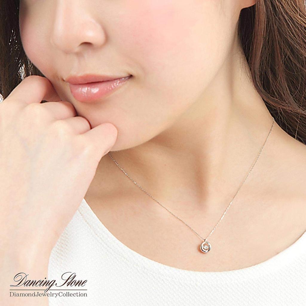 Platinový náhrdelník s diamanty, tančícím kamenem, růžovým diamantem, kymácejícím se [Barzaz]