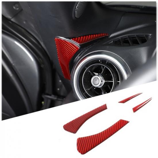 Red Carbon Fiber Dashboard side trim sticker For Mazda MX-5 Miata 16-23
