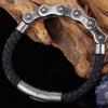 Vintage 6MM Brushed Stainless Steel Bike Motorcycle Chain Bracelet for Men Men's Leather Bracelets Rock And Roll Male Jewelry
