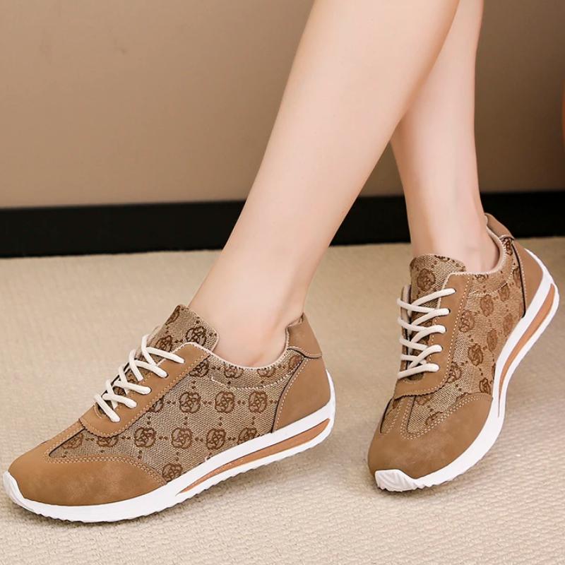 Fashion Women Flats Sneakers Spring Autumn Casual Comfortable Versatile Sneakers Women Fashion Lace Up Breathable Walking Shoes Women