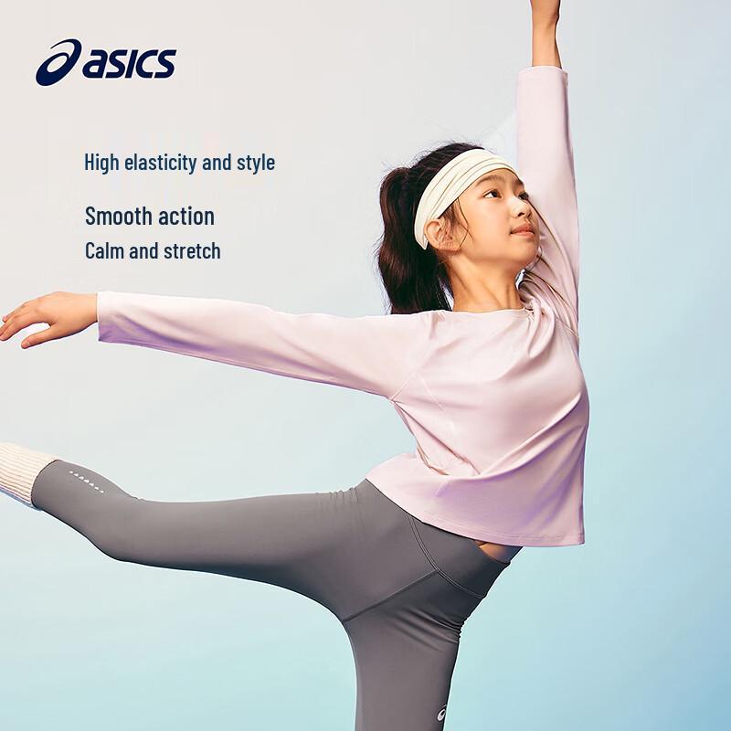 Asics Girls' Moisture-Wicking Printed Long-Sleeve T-Shirt