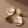 Real Gold Electroplating Fashion Personalized Paint Irregular Geometric Round Earrings Light Luxury High-end Earrings