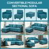 'L' Shape Modular Sofa, with Storage - Light Blue