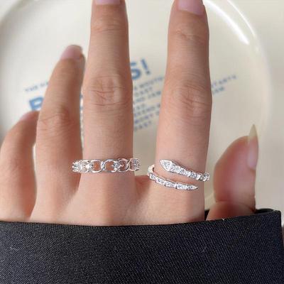 Lan Zhi Eleganter High-End 925er Silber Nicht Anlaufender Zeigefingerring für Damen