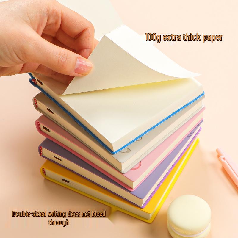 Cartoon Square A7 Softcover Notebook - Portable Pocket Journal for Travel & Stamps