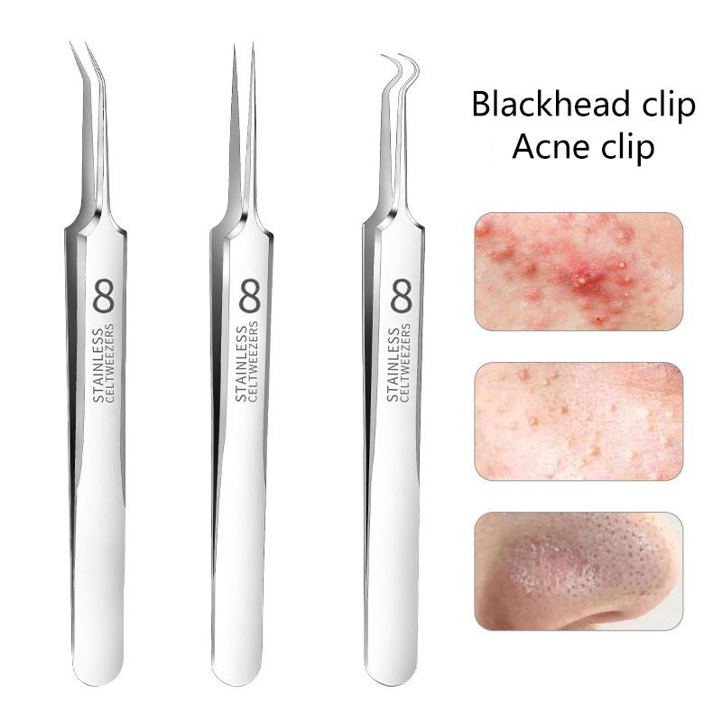 Ultra-Fine Cell Pimples Blackhead Clip Tweezers Beauty Salon Remover Acne Needle Blackhead Deep Cleaner Clip Face Skin Care Tool