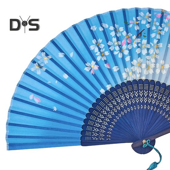 Faltfächer im chinesischen Stil mit Quasten, tragbarer Handkühlventilator für den Sommer, Dekoration, Tanz-Performance-Requisiten, Party-Kostümzubehör