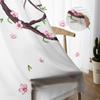 Cherry Blossoms Flowers Leaves Branches Tulle Curtain Voile Transparent for Bedroom Living Room Kitchen Sheer Window Curtains