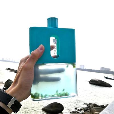 BPA-freie, flache Reisewasserflasche aus Kunststoff, 500 ml, A6 A5 Papierwasserflasche, flache Outdoor-Flasche, tragbare Pad-Trinkflaschen, Flasche