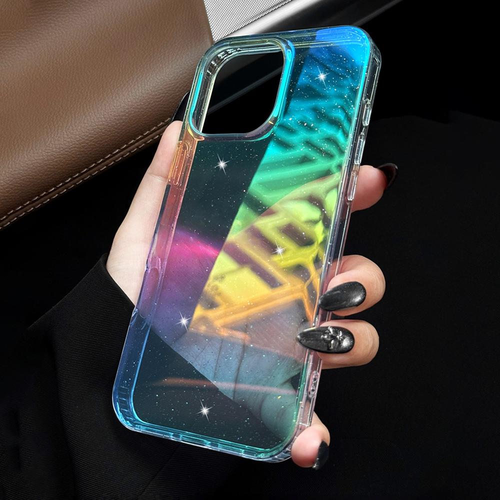 Gradient Laser Bling Glitter Case For For Iphone 17 Air 16 1 14 13 12 11 Pro Max Plus 16E Shinning Transparent Acrylic Cover