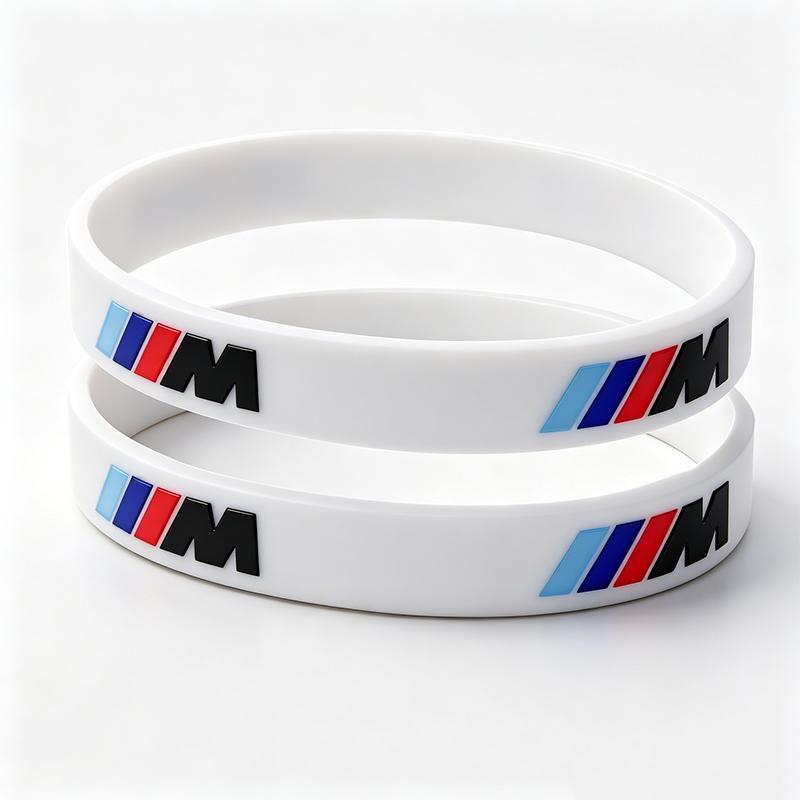 VYOJ1 1/2Pcs Rubber Stretch Wristbands Sports Bracelet Accessories Car Sticker For BMW E46 E90 E60 F30 F10 F20 G20 G30 E92 E87 E39 E36