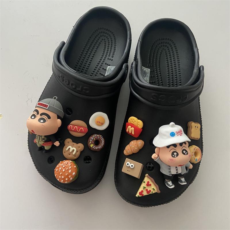 Croc Accessories: DIY Barbie Pink Y2K Emo Shoe Charms with Dark Butterfly Heart Design