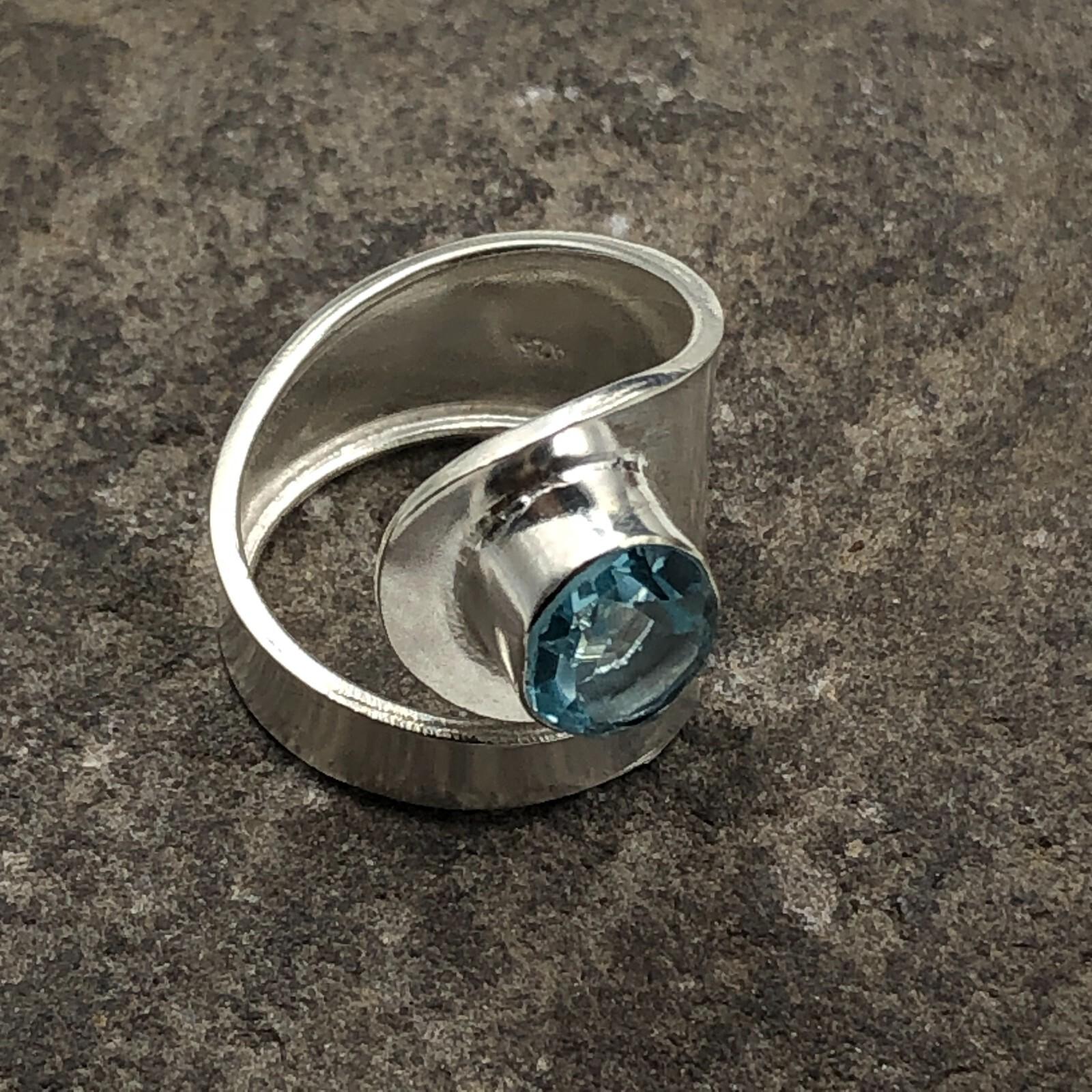 

Небесно-голубой топаз драгоценный камень 925 стерлинговое серебро ювелирные изделия ручной работы кольцо подарок для жены RR-2-3 8