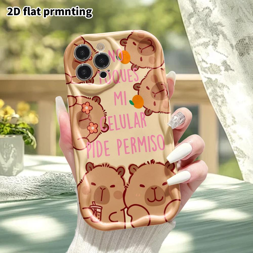 Phone Case: 2D Flat, Fits iPhone 12 Pro, 13, 14, 15, 16, 17, 18, Phone Decoration, Multiple Capybara Faces, Perfect Christmas and Halloween Gift