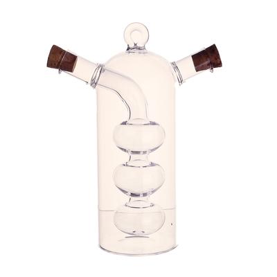 1Pc 2-In-1 Double Layer Bottle Sauce Oil Vinegar Glass Bottle Condiment Sealed Kitchen Storage Bottles Jars Kitchen Tools