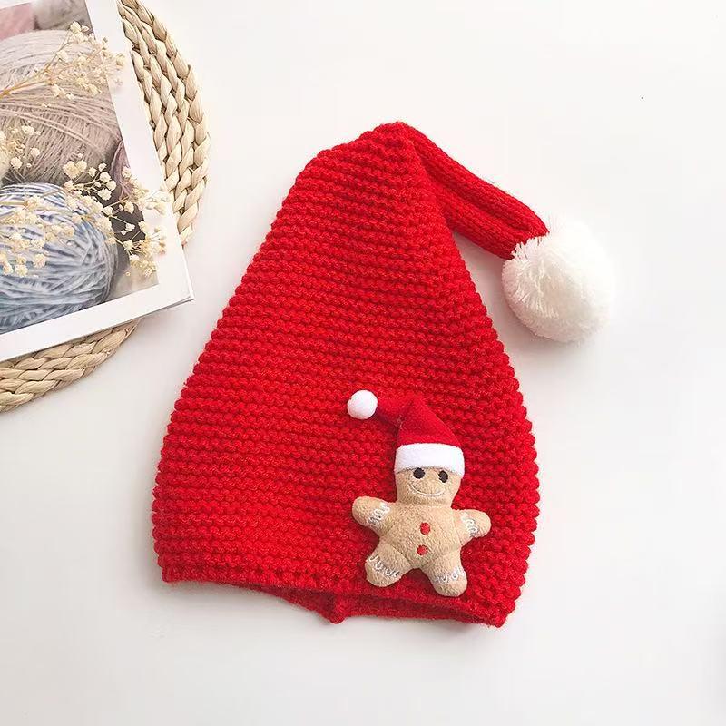 Children s Cute Christmas Cartoon Pompom Wool Pullover Hat Child [52cm Head Circumference]
