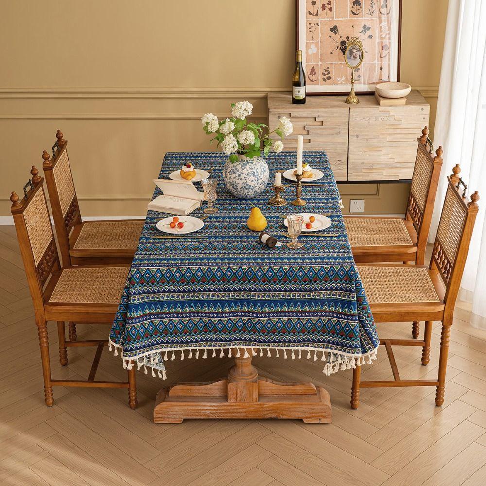 Anti-slip Bohemian Tablecloth Nordic Style Table Cover Practical Table Protecter  Living Room