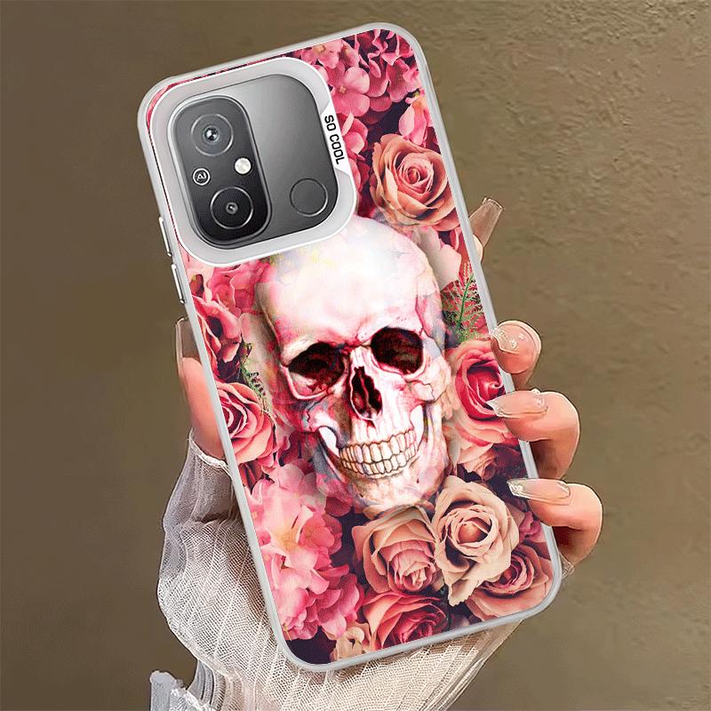 Floral Skull Flower Skeleton Shockproof Phone Case for Xiaomi Poco X7 X6 X5 X3 Pro F7 Ultra M8 Redmi 15C 15 14C 13C 12C 10C 13 1