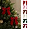 Reusable Velvet Bows 2Pcs Christmas Bows, Holiday Hanging Wall Decor for Tree Luxury Gift Box Knots Topper, Wedding Backdrop, Bridal Shower, Birthday