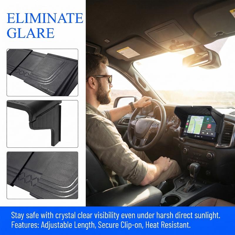 1Pcs Central Control Screen Accessories Screen Visor Anti-Glare Cover Car Gps Navigation Sun Shade Display Screen Visor