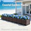 Outdoor Deepened 6-Cell Planter Box 222x37x34cm Thick Plastic Raised Garden Bed for Vegetable Growing Balcony Farming