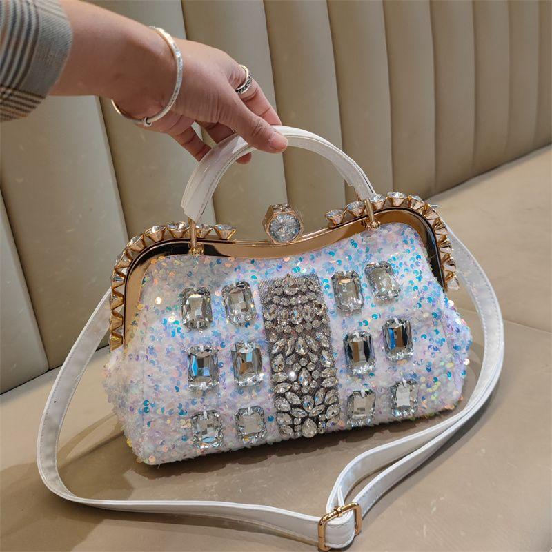 New Fashionable Sequin Studded Diamond Large Capacity Handbag for Women