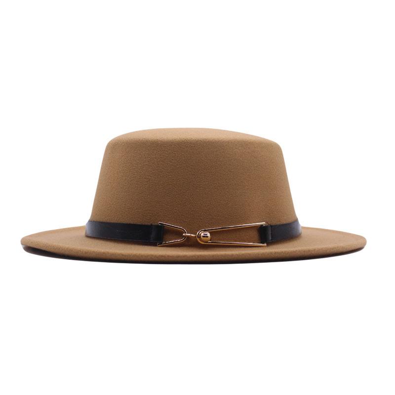 Herbst und Winter neue Britische Herren Zylinderhut flache Kappe flacher Schirm Wollhut Europäischer und Amerikanischer Stil Mode Jazzhut Damenhut