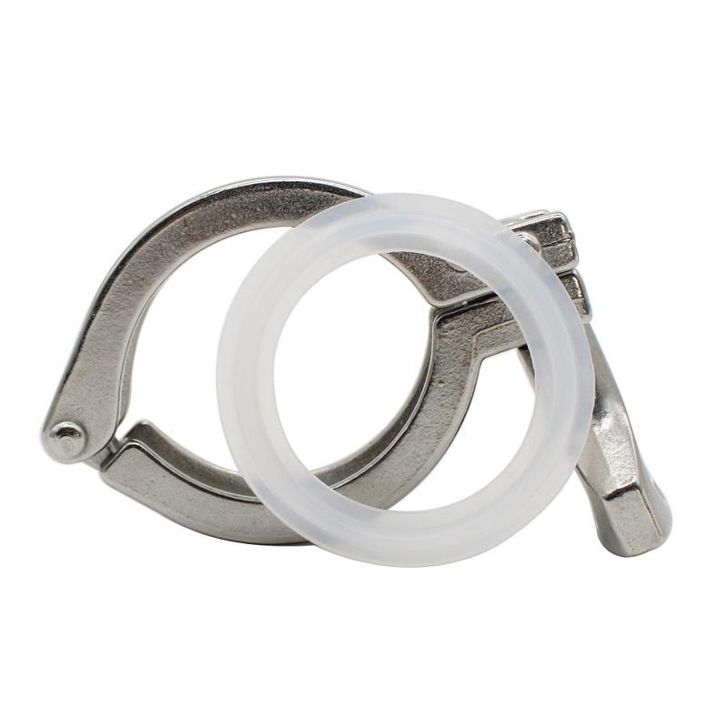 Abrazadera de Tres Clips Sanitaria de 1.5"-4", Acero Inoxidable SS304 Manga de Abrazadera de Trébol Accesorios de Conexiones de Anillo Sanitario.