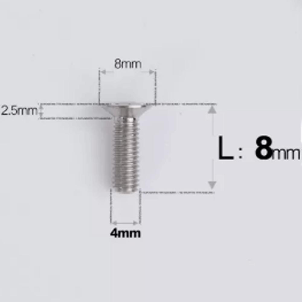 Multiple Color M4 p0.7mm x 8 10 12 14 16 18 20 -45mm GR5 Titanium Alloy Countersunk Screw Bolt  T20 Torx Flat Head For Motocycle