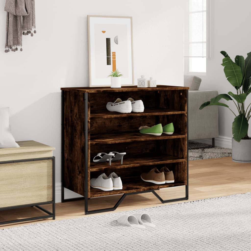 Vidaxl Półka Na Buty, Przydymiony Dąb, 80X38X78 Cm