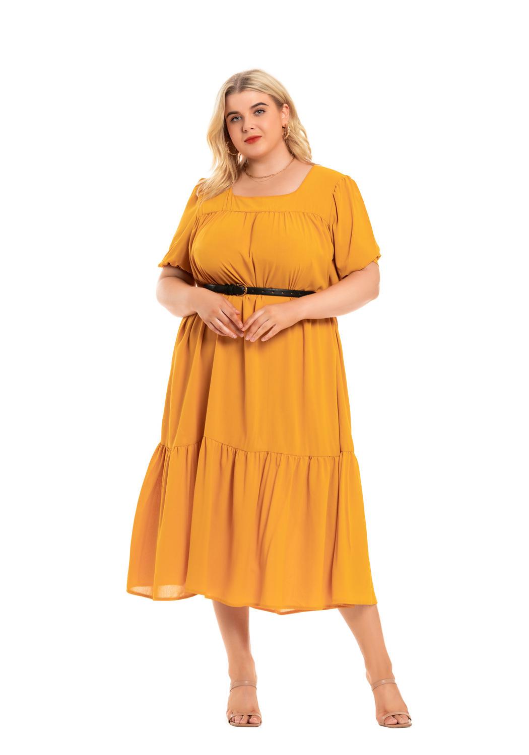 New 2026 Plus Size Women s Bohemian Short Sleeve Loose Dress - Round Neck XL