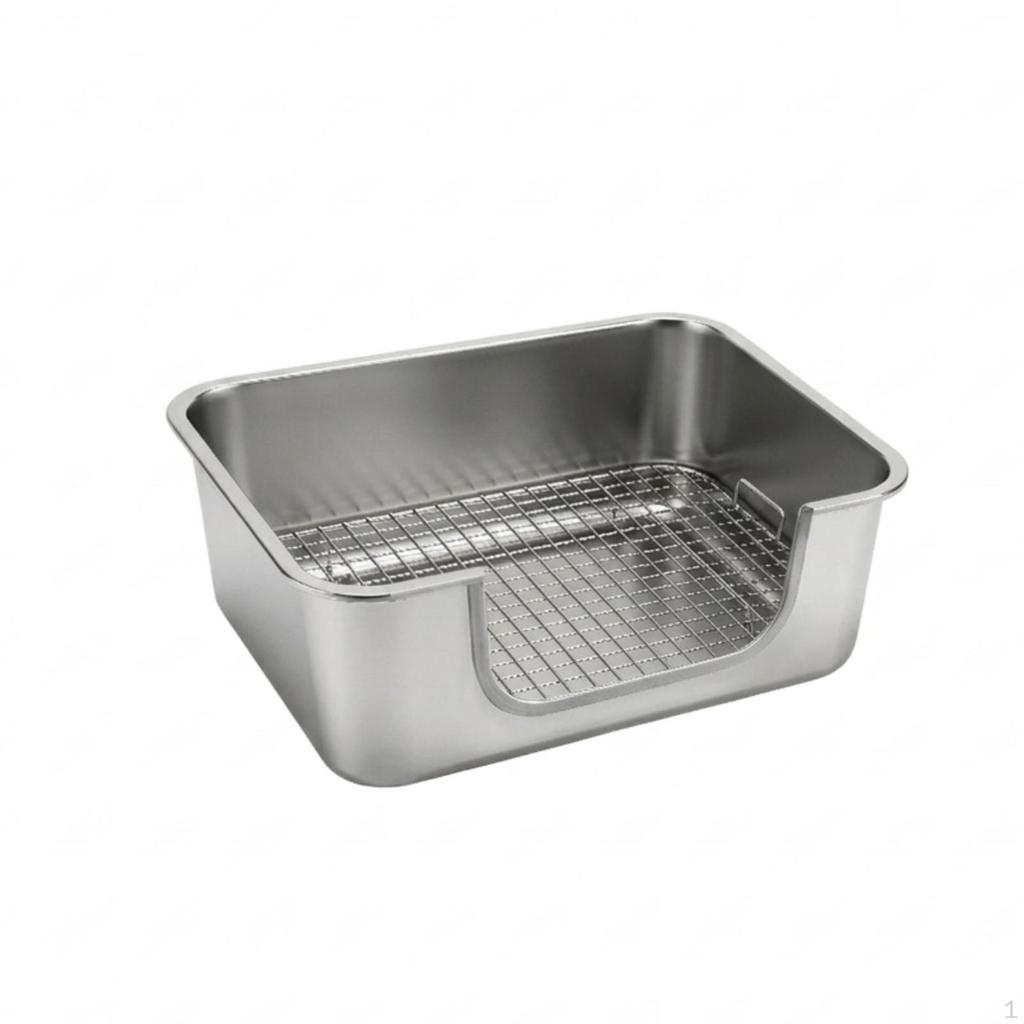 Small Pet Waste Tray with Perforated Panel Metal Animal Litter Grate Easy to Clean