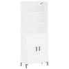 Vidaxl Display Cabinet, White, 69.5X34X180 Cm, Wood-Based Material