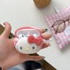 Cute 3D Cartoon  Flocked Peach Hello Kitty  Earphone Case For Airpods Pro3 Pro2 Pro Airpods 1 2 3 4  Silicone  Headphone Cover