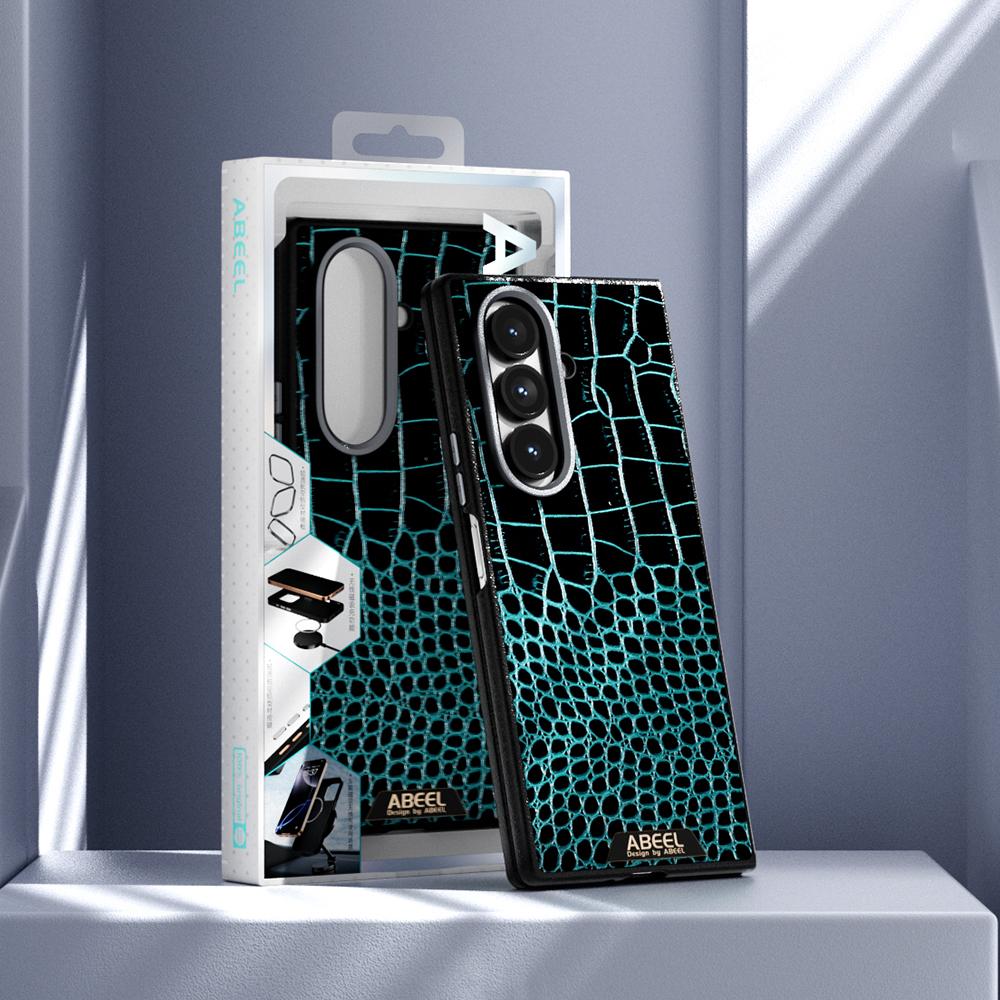 ABEEL For Samsung Galaxy Z Fold7 5G Case Compatible with MagSafe Crocodile Texture Micro-Embossing Back Cover