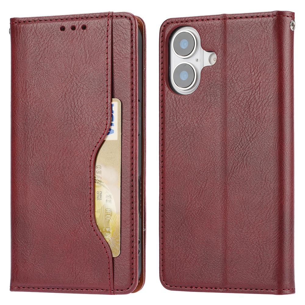 For iPhone 17 Cell Phone Case Magnetic Closing PU Leather Stand Cover
