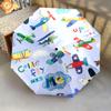 1pc Airplane Theme Pattern Umbrella Portable Folding Umbrella Iron Frame Hole Bone Structure Outdoor Home Umbrella
