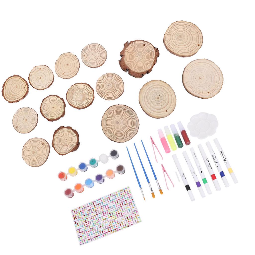 Kids Wooden Painting Crafts Kit Glow In The Dark Wood Slices with Painting Craft Activities Kits
