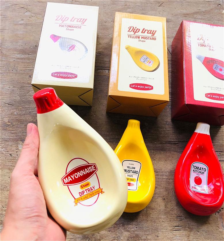 Mini Sauce Plates Cute Sauce Dipping Bowls Creative Ketchup Mustard Mayonnaise Wasabi Dipping Dishes for Sushi Snacks Plates