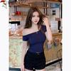 Women's Ribbed Off-Shoulder Slim Fit T-Shirt