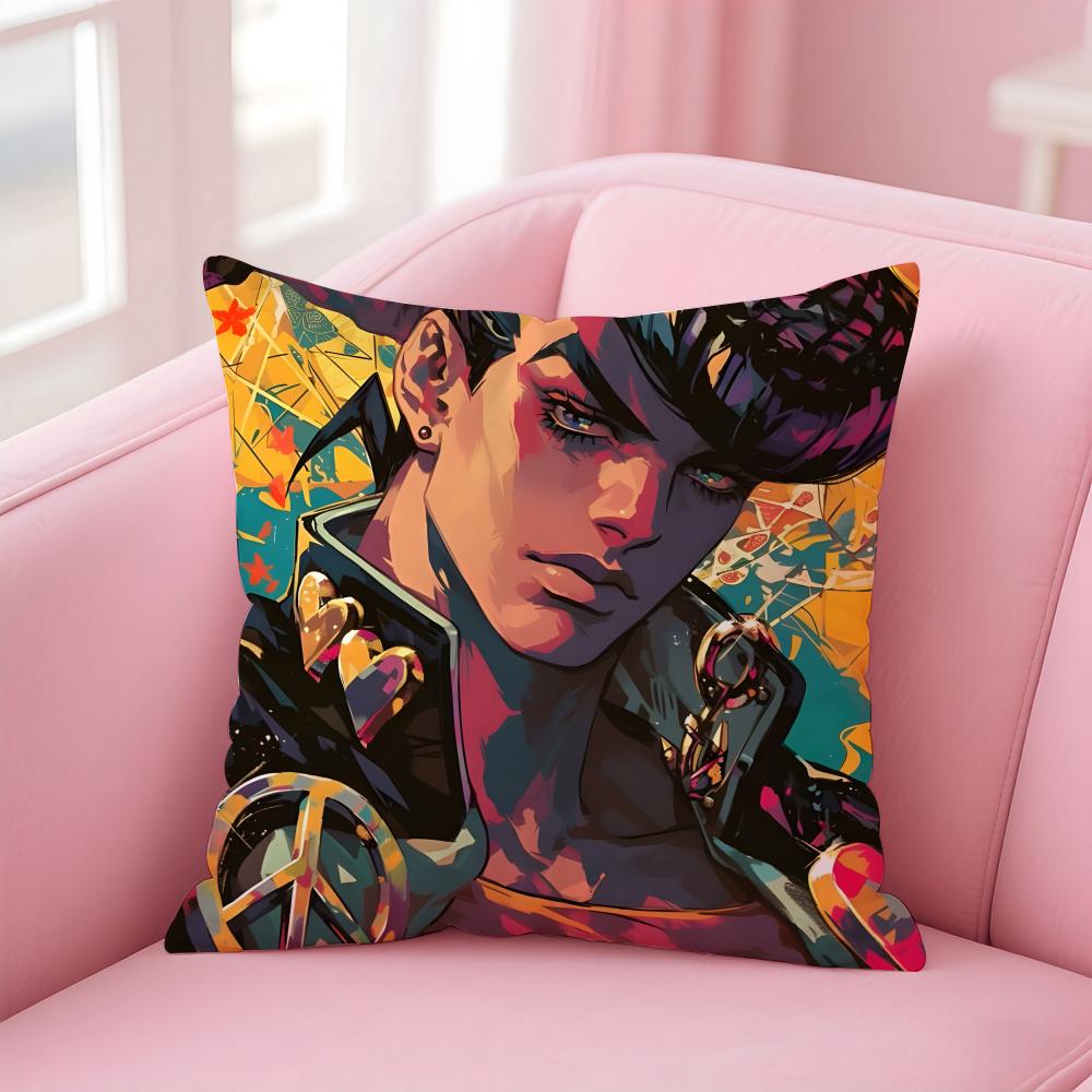 JJoJos Bizarre Adventure Cushion Cover Pillow Case Soft Friendly Fabric  Concealed Zipper