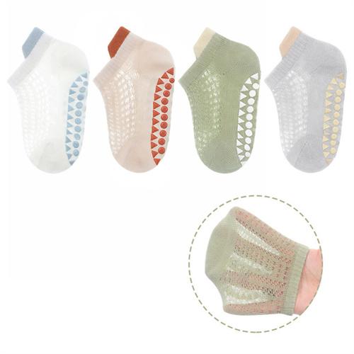 Lawadka 4Pairs Summer Baby Boy Girl Sock Mesh Thin Newborn Socks For Girls Boys Casual Toddler Short Floor Home Sock Anti-slip