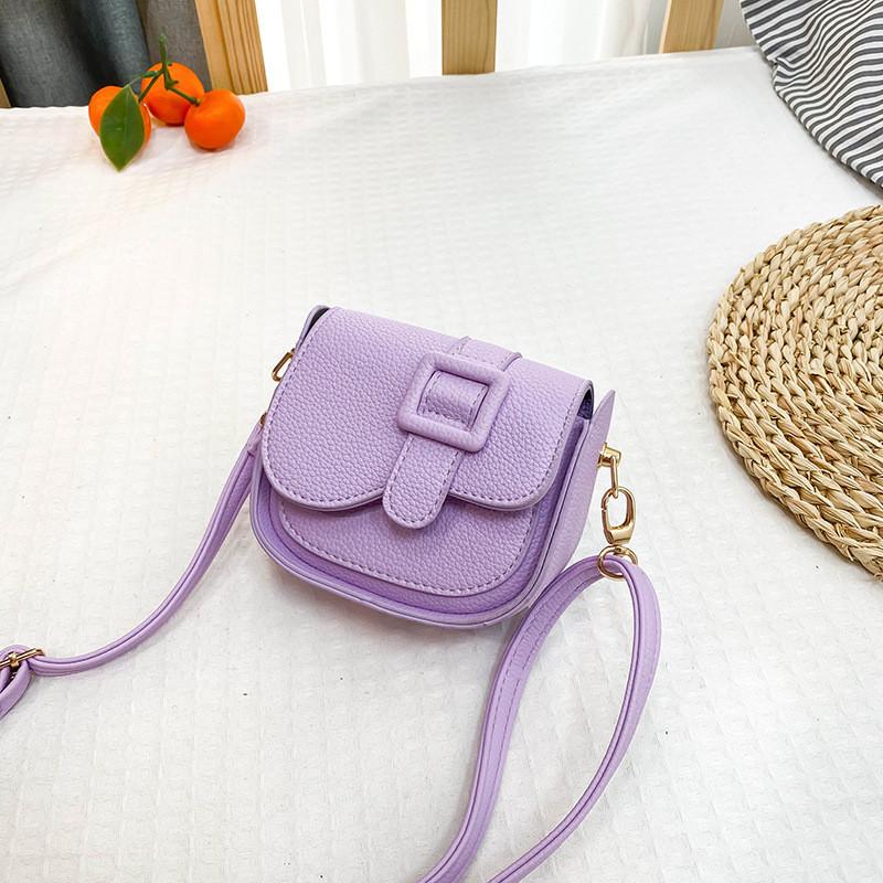 Trendy Korean Style Mini Shoulder Bag For Kids Stylish Pu Crossbody Accessory Black Pink Purple White