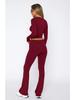 2024 Euro-American Women's Fashion Long Sleeve Pullover & Slim Fit Flared Pants Set